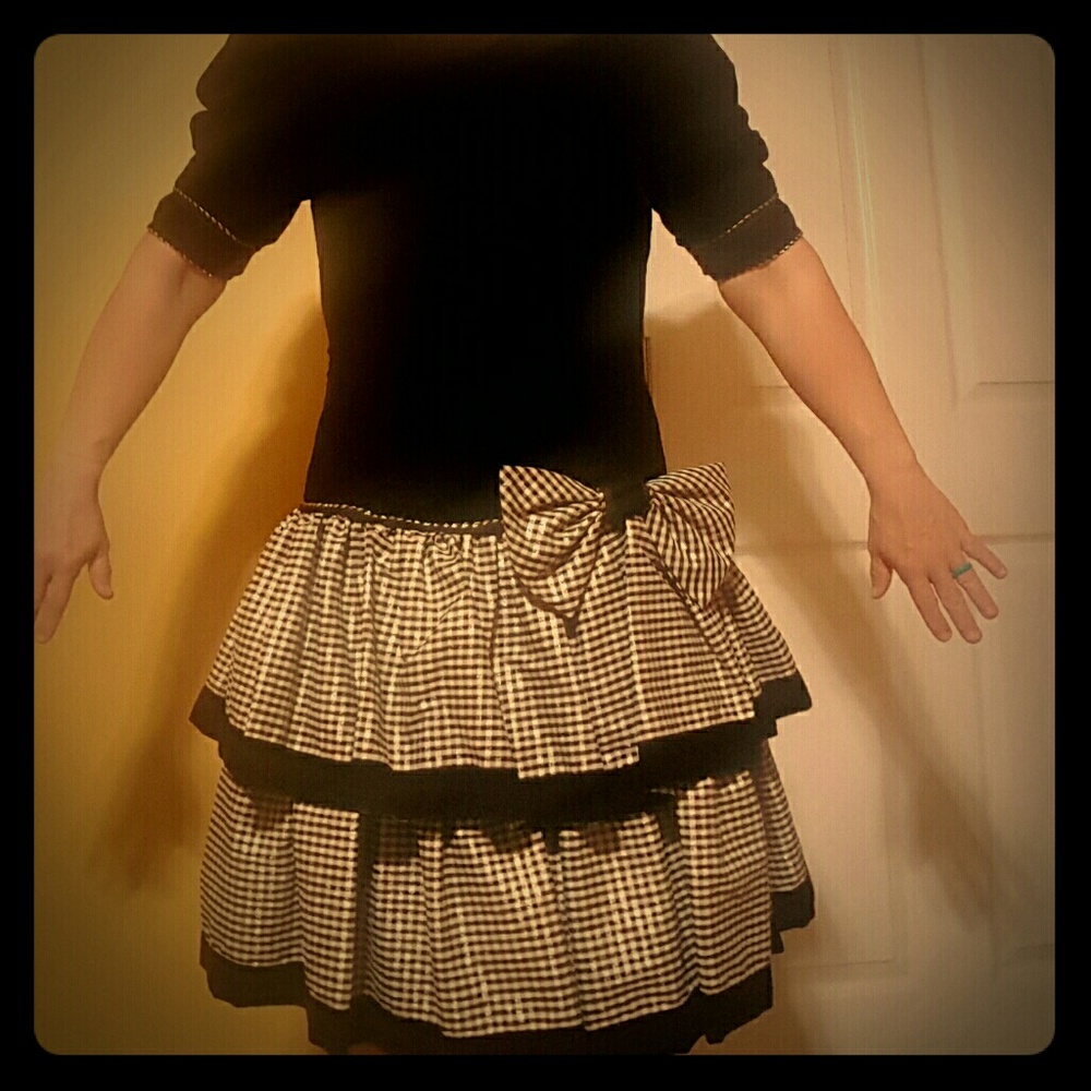 80s prom dress black and white